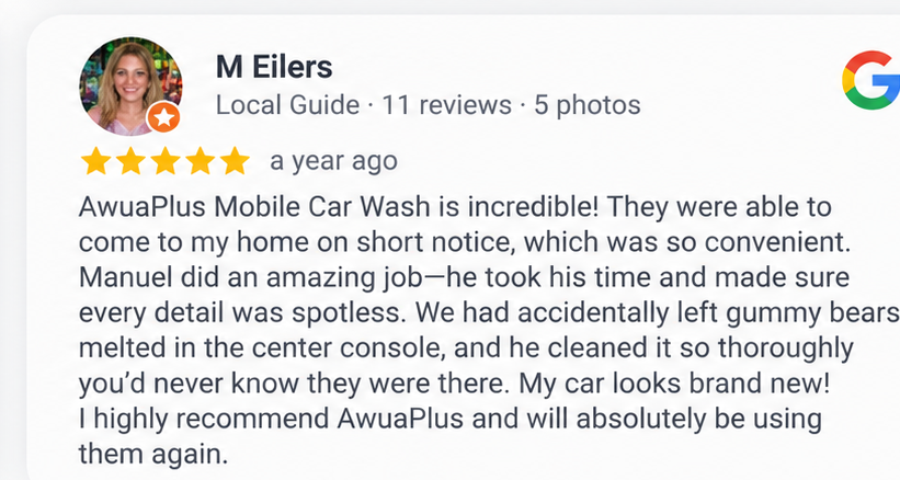 Google review from M Eilers about AwuaPlus